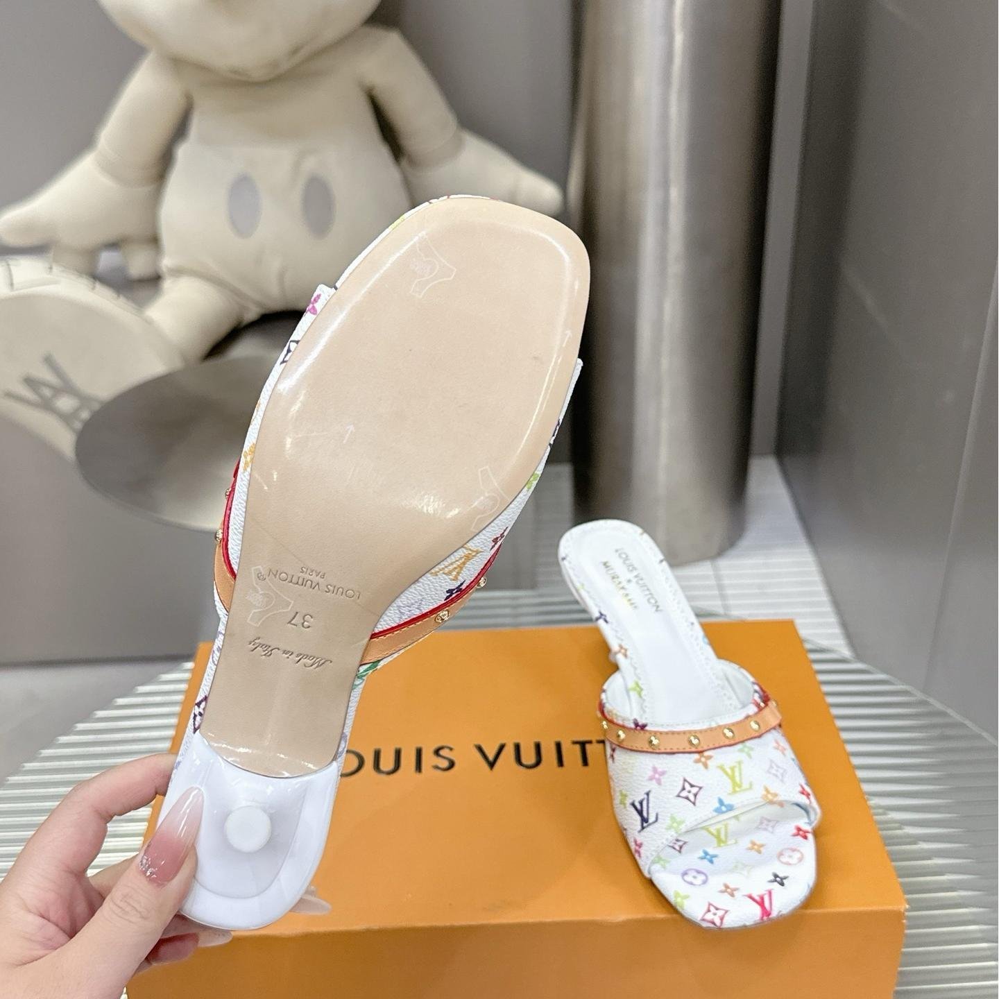 Louis Vuitton LV Takashi Murakami Leather Slippers