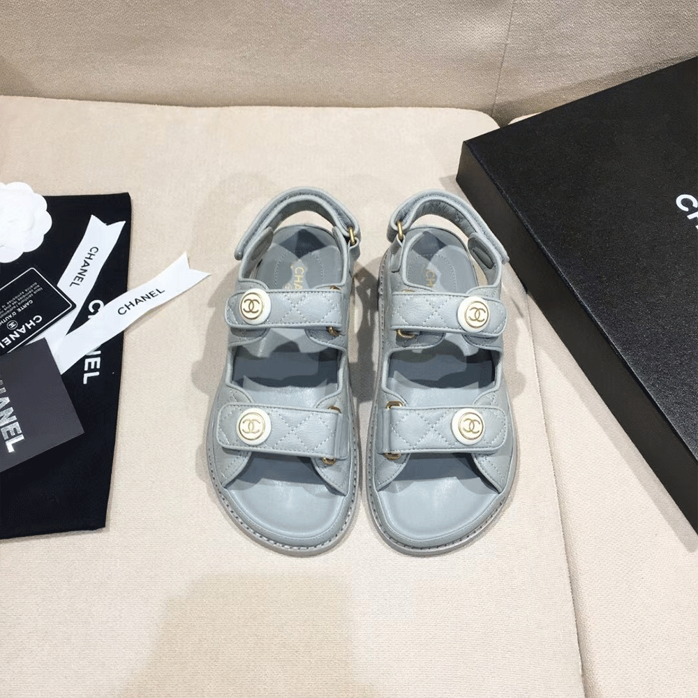 Chanel  Flat Velcro sandals Slide