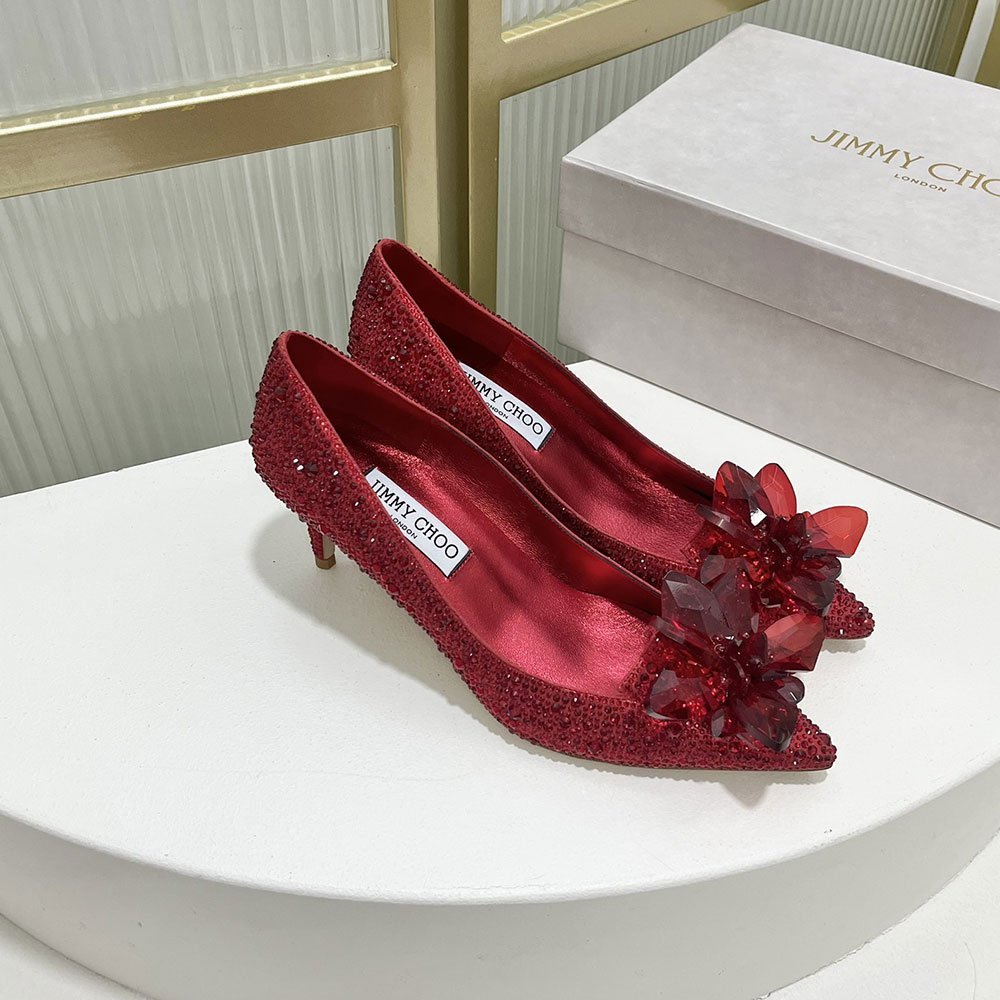 Jimmy Choo Allure Crystal Point Slide Sandal