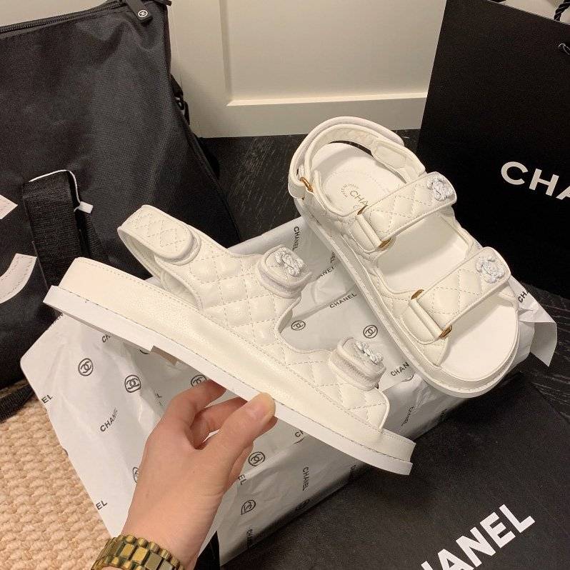Chanel Velcro Slide Sandals Slippers Slide