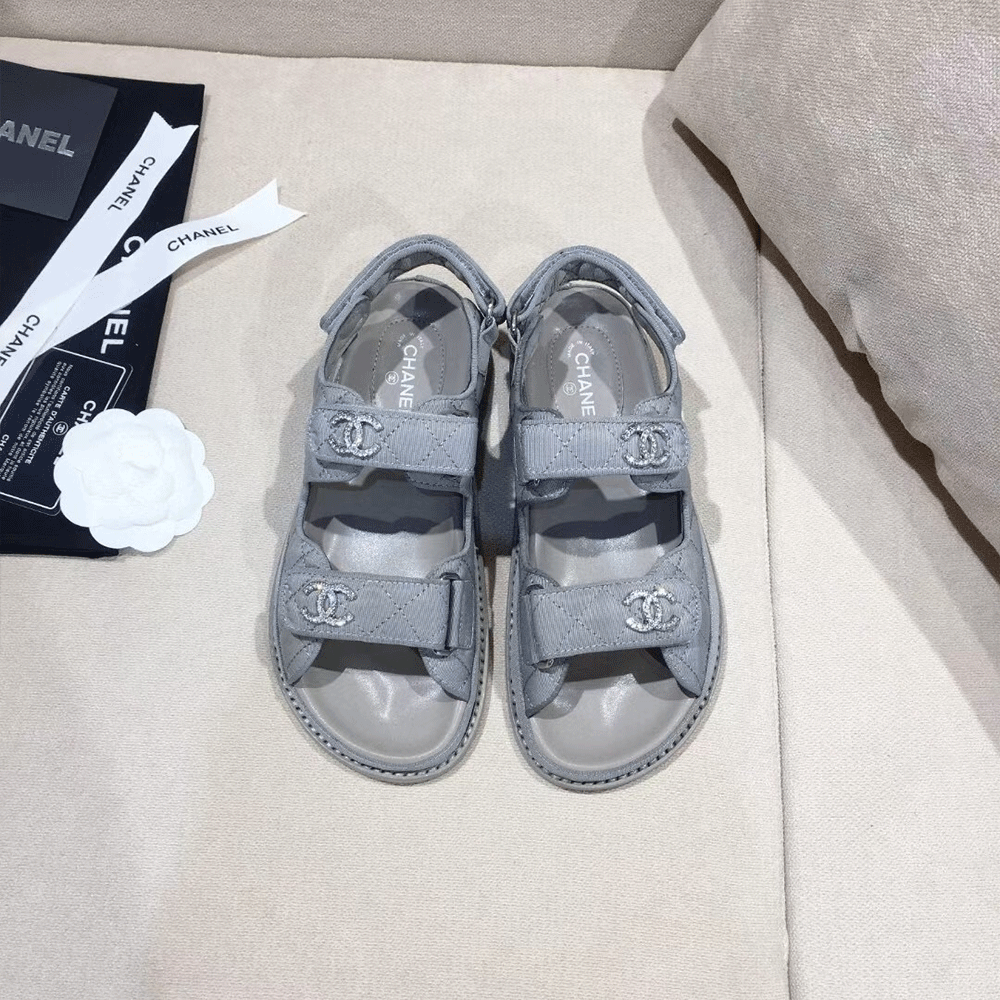 Chanel  Flat Velcro sandals Slide