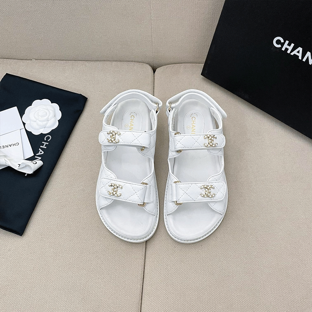 Chanel  Flat Velcro sandals Slide