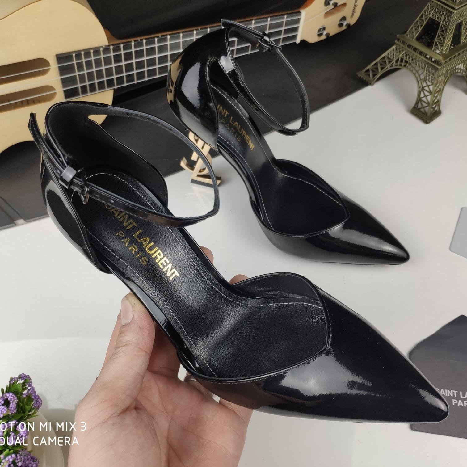 Saint Laurent YSL Pointed patent leather high heels 10.5CM Slide Sandal
