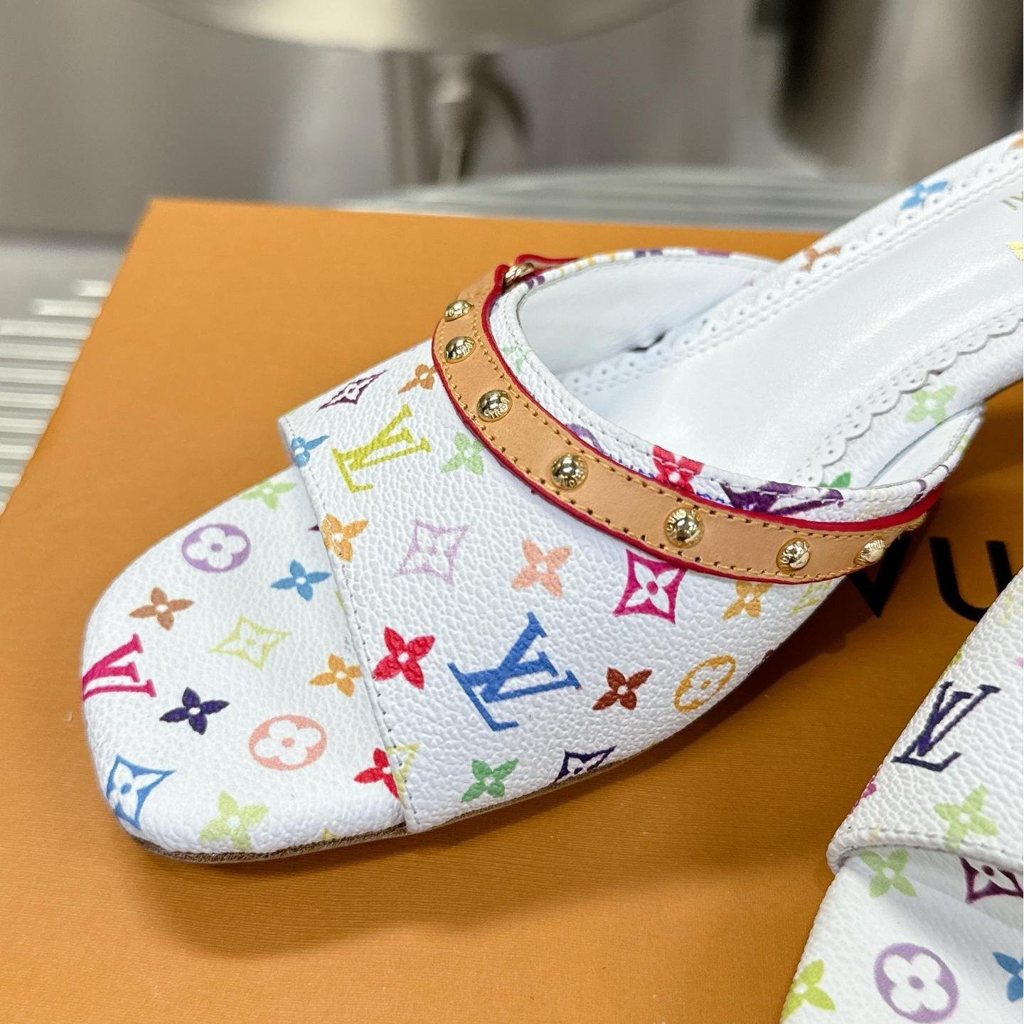Louis Vuitton LV Takashi Murakami Leather Slippers