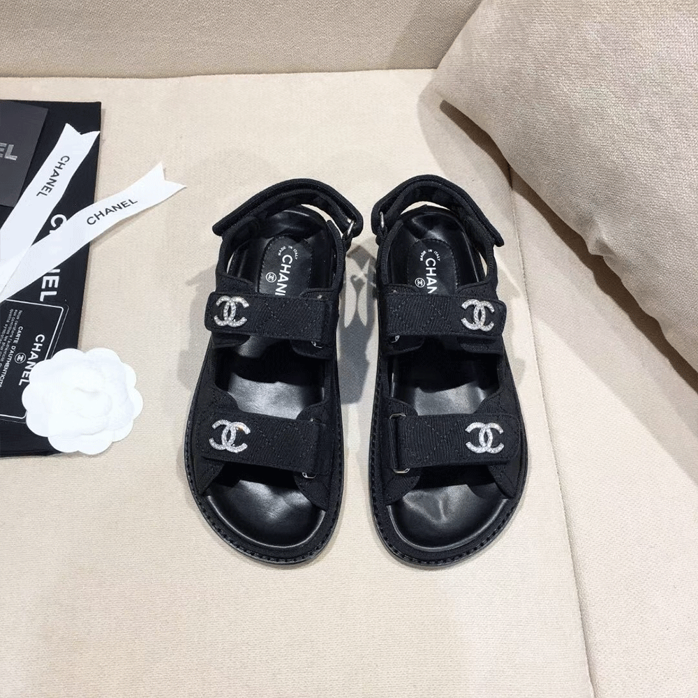 Chanel  Flat Velcro sandals Slide