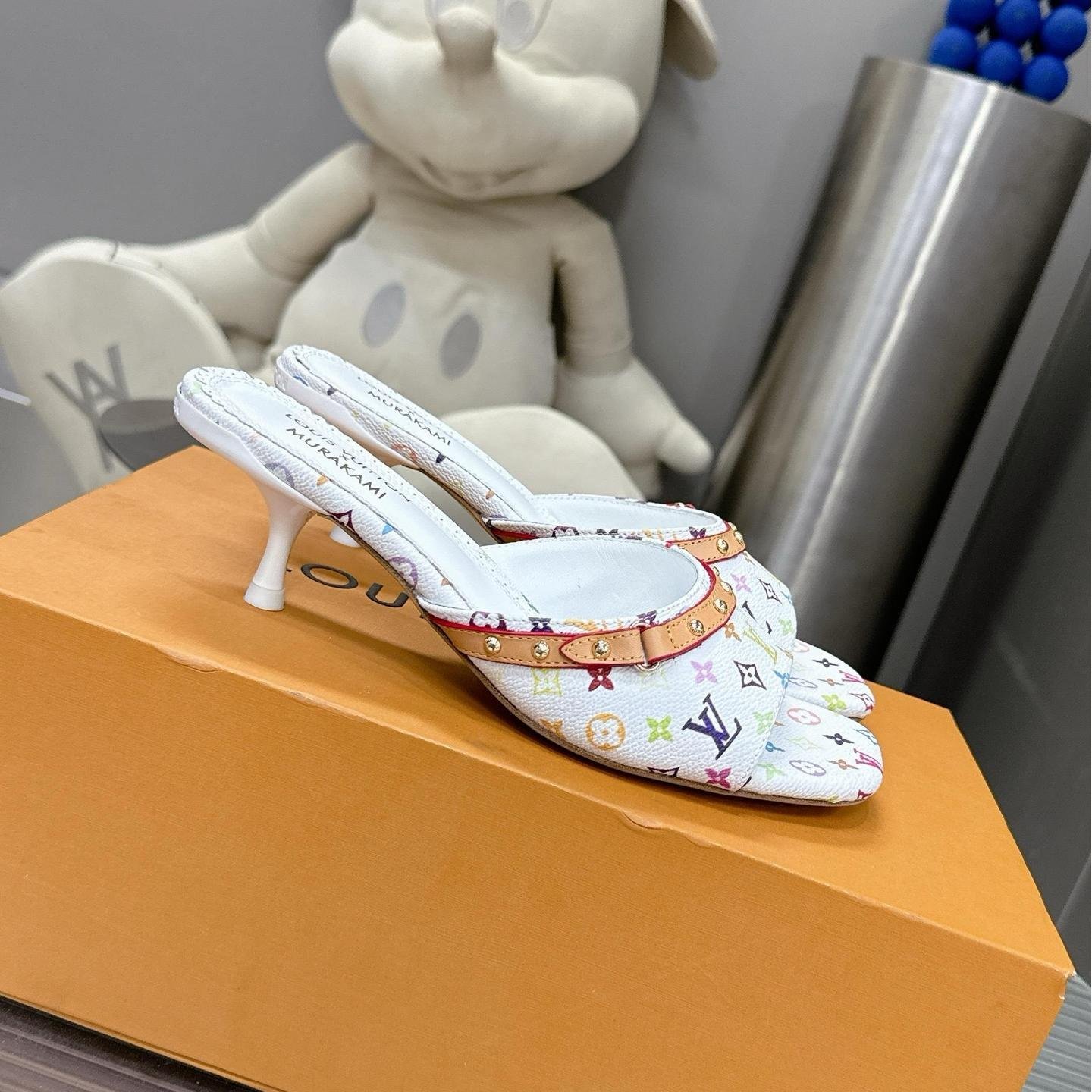 Louis Vuitton LV Takashi Murakami Leather Slippers