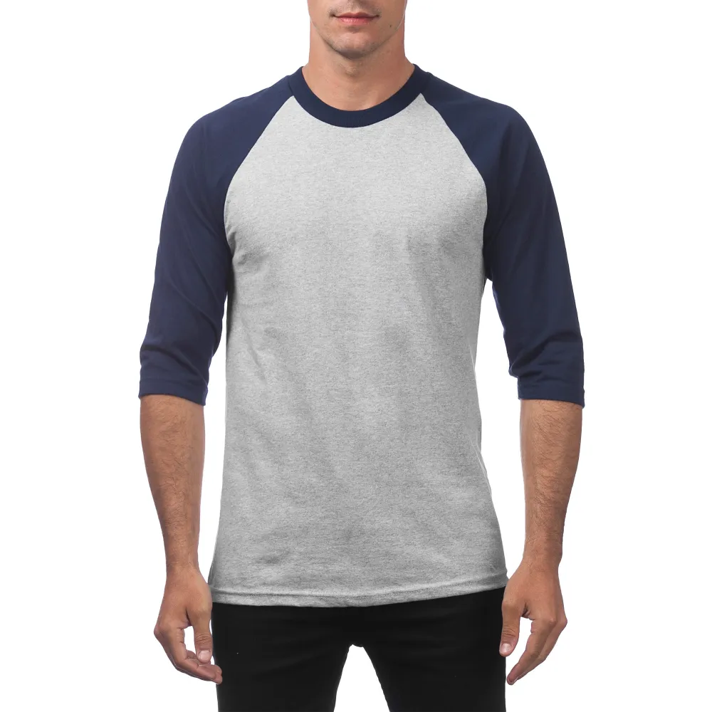 Pro Club Men's 3/4 Sleeve Crew Neck Baseball Shirt