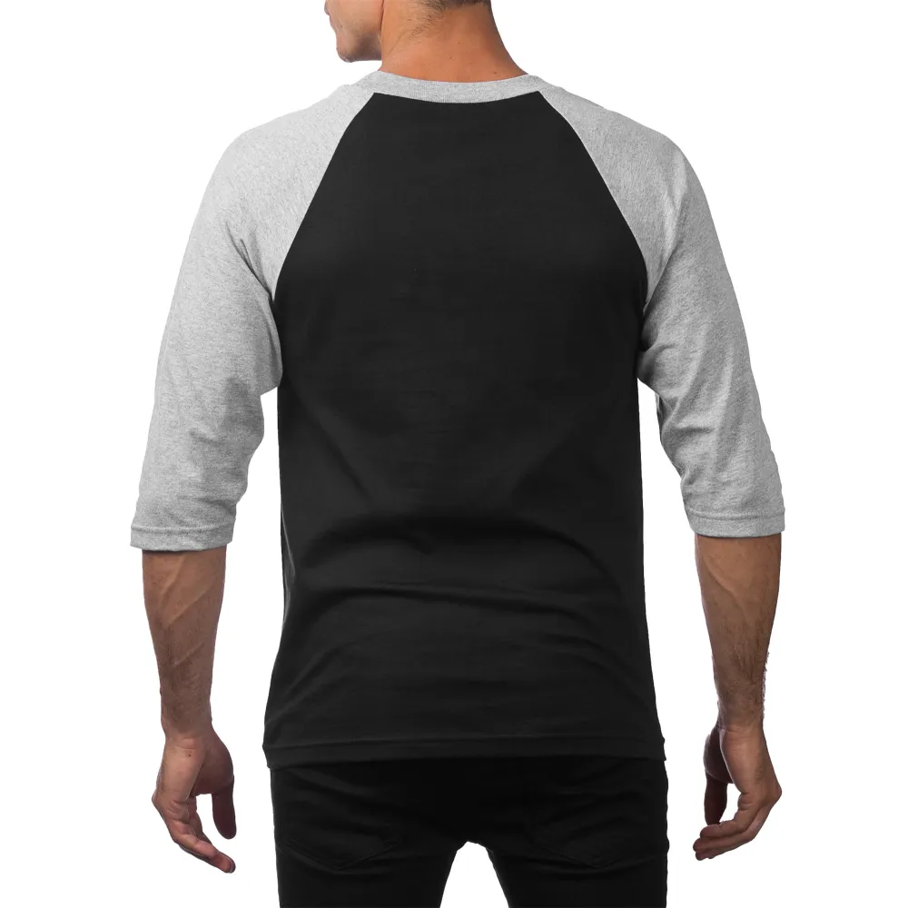 Pro Club Men's 3/4 Sleeve Crew Neck Baseball Shirt