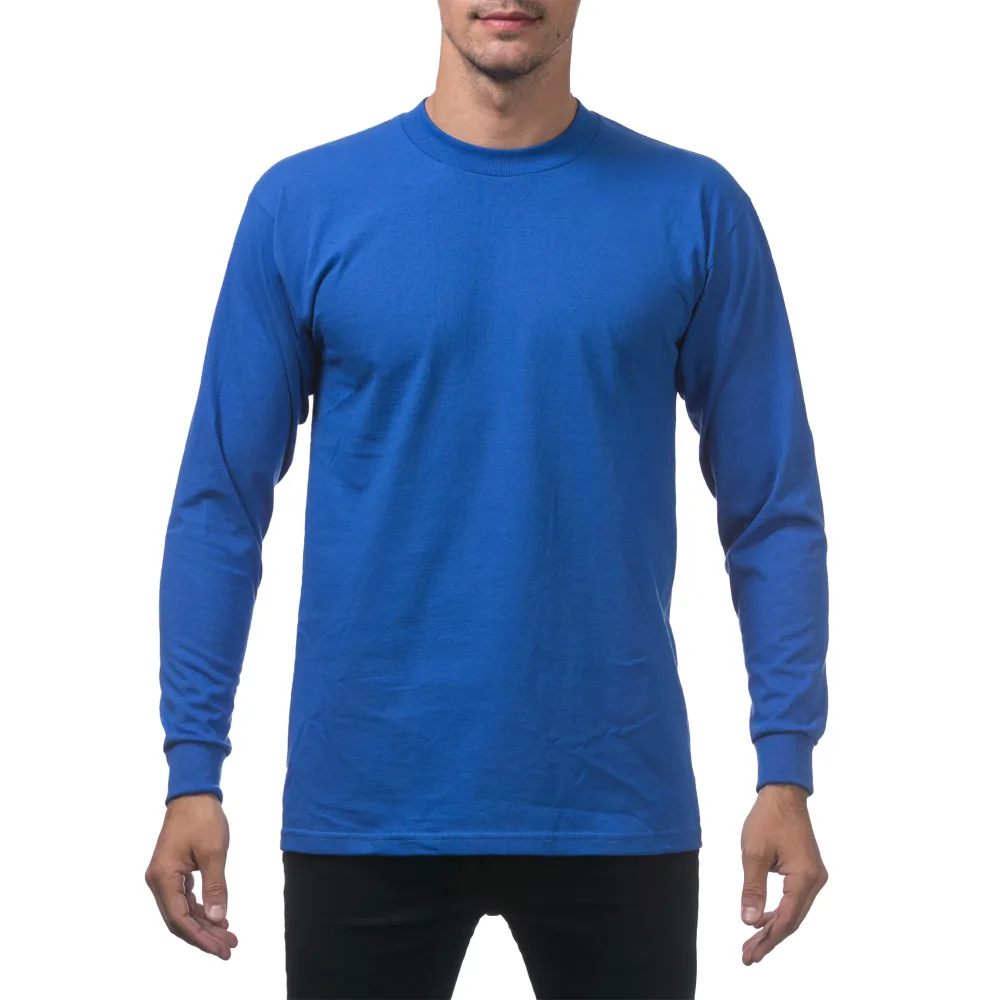 Pro Club Men's Heavyweight Cotton Long Sleeve Crew Neck T-Shirt