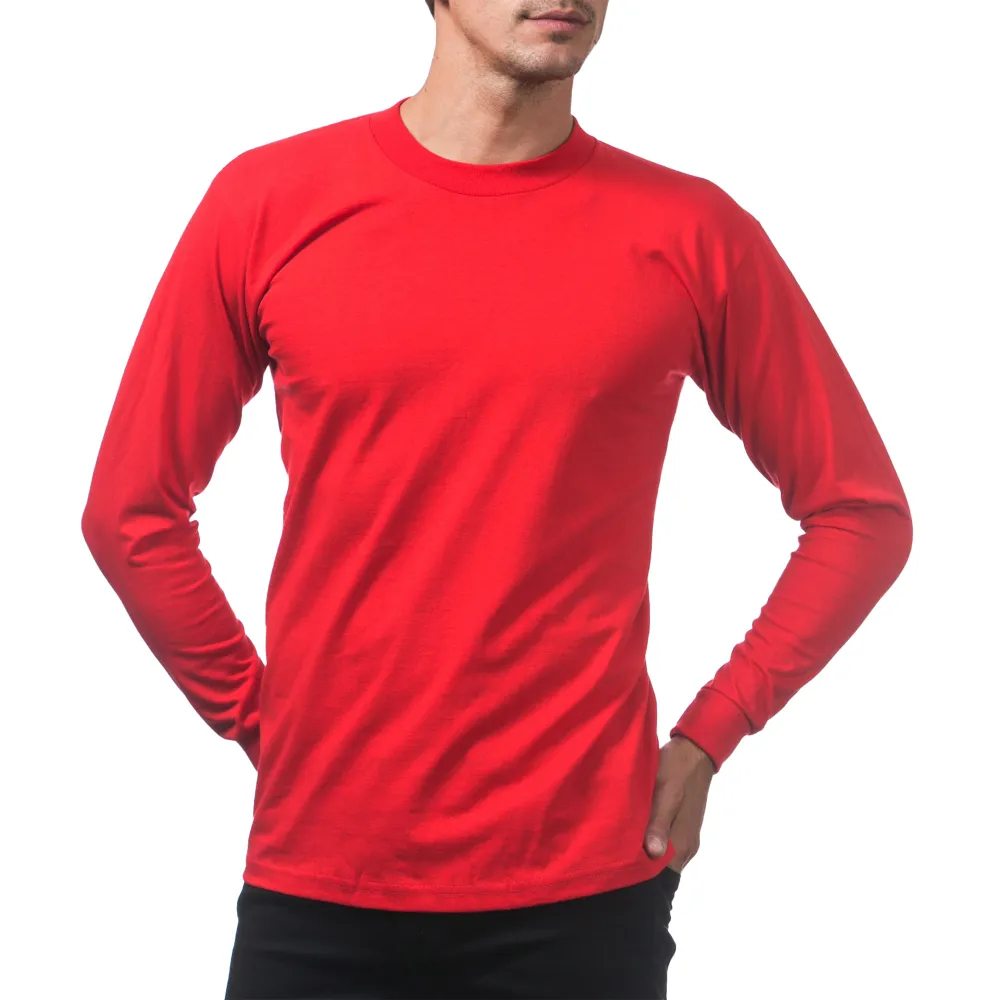 Pro Club Men's Heavyweight Cotton Long Sleeve Crew Neck T-Shirt