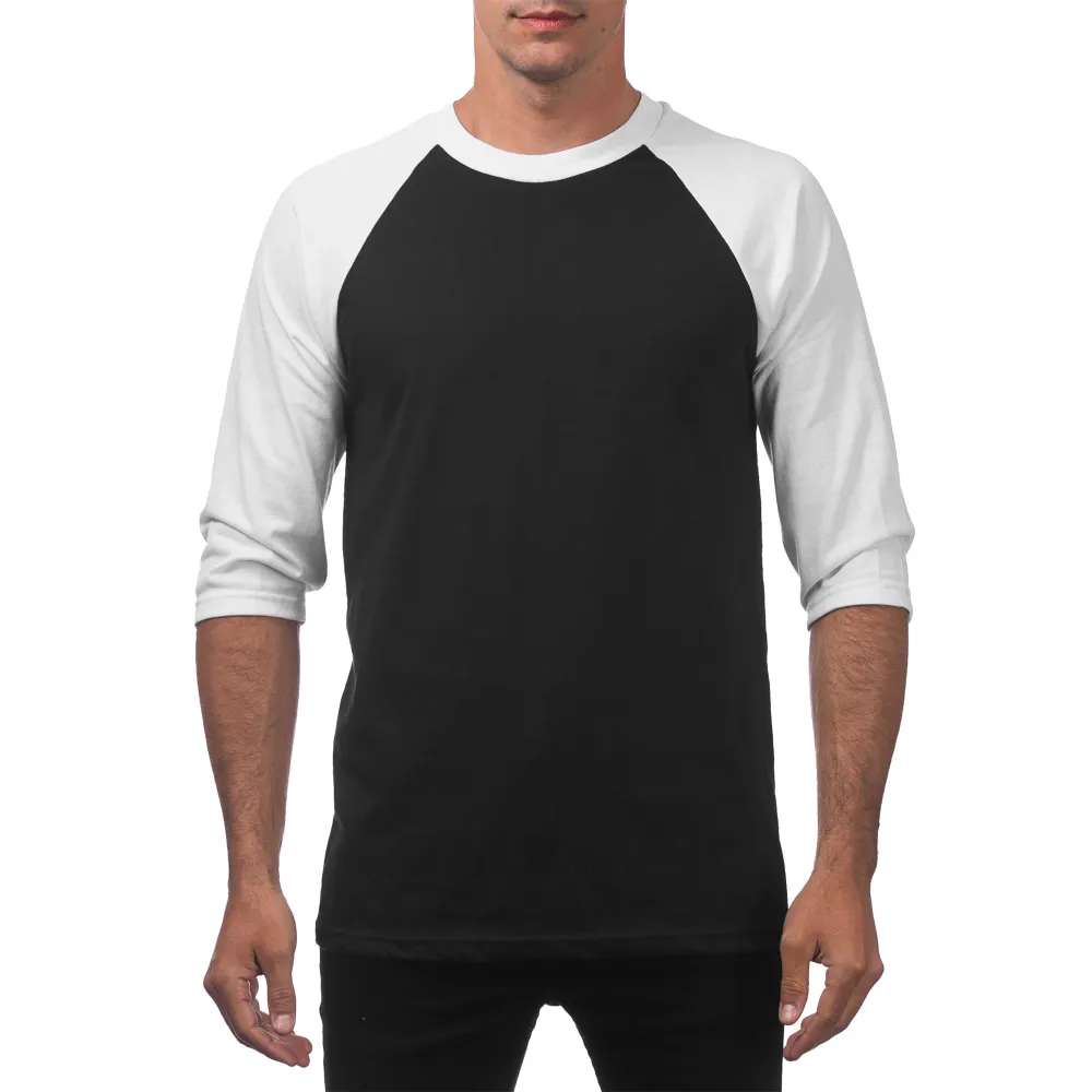 Pro Club Men's 3/4 Sleeve Crew Neck Baseball Shirt