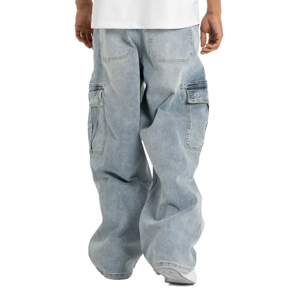 Pro Club Men's Heavyweight Baggy Fit Denim Cargo Pant