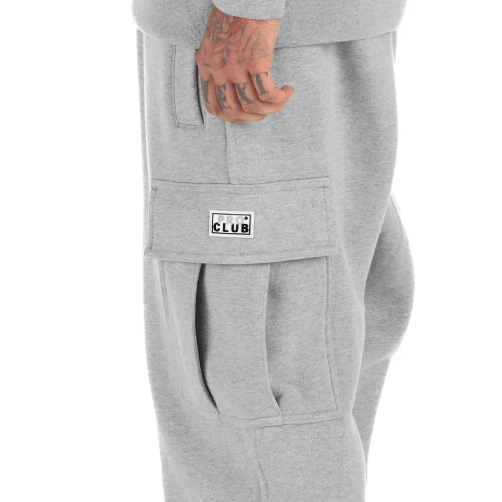 Pro Club Men's Heavyweight Tapered Fleece Cargo Sweatpant