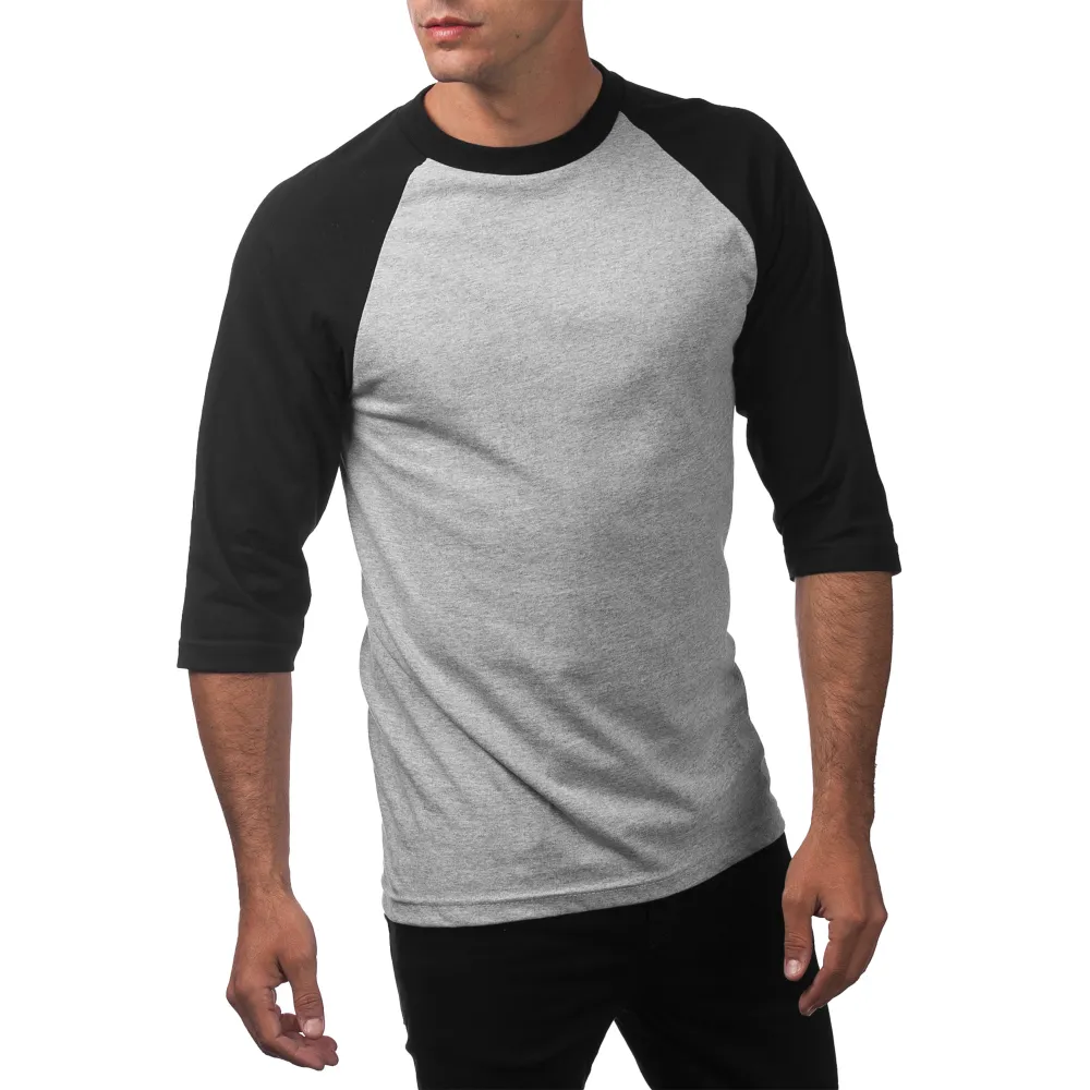 Pro Club Men's 3/4 Sleeve Crew Neck Baseball Shirt