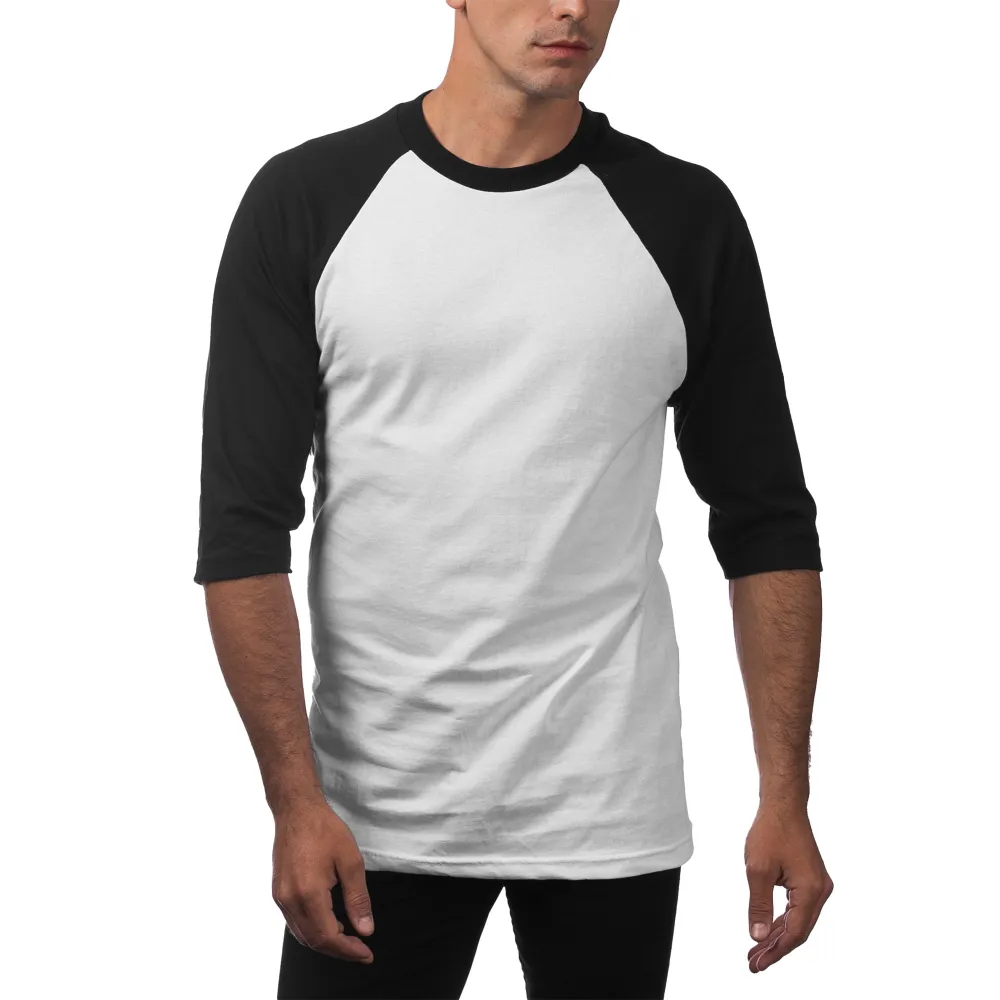 Pro Club Men's 3/4 Sleeve Crew Neck Baseball Shirt