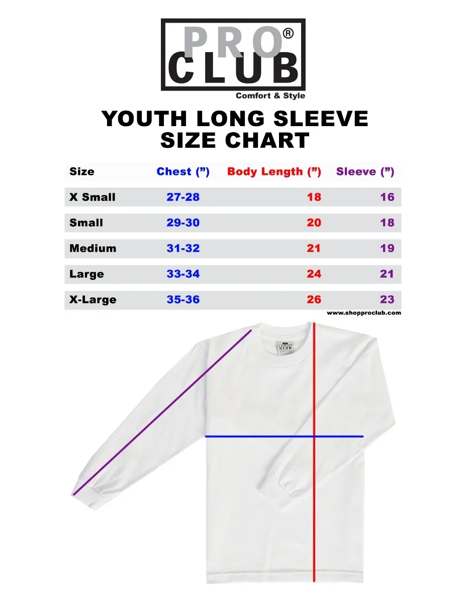 Pro Club Youth Long Sleeve Crew Neck Tee