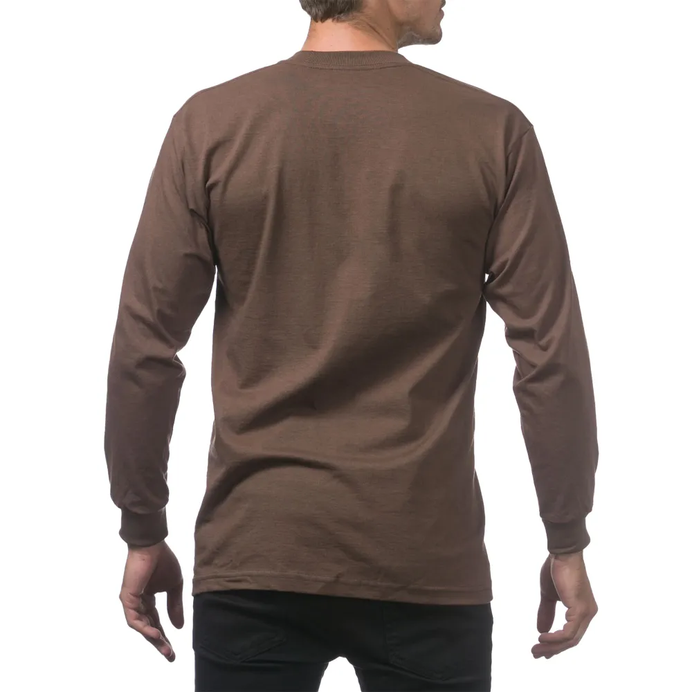 Pro Club Men's Heavyweight Cotton Long Sleeve Crew Neck T-Shirt