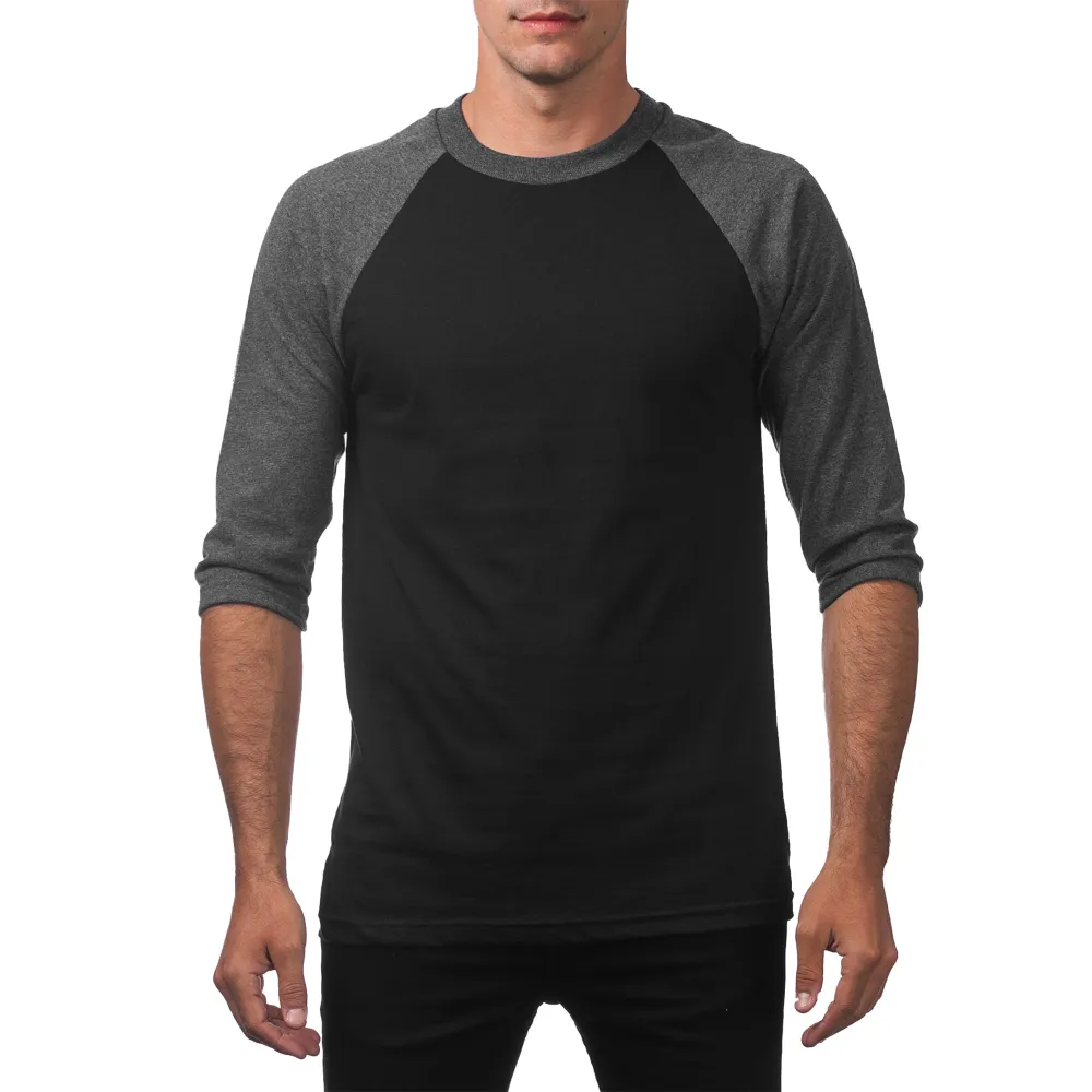 Pro Club Men's 3/4 Sleeve Crew Neck Baseball Shirt