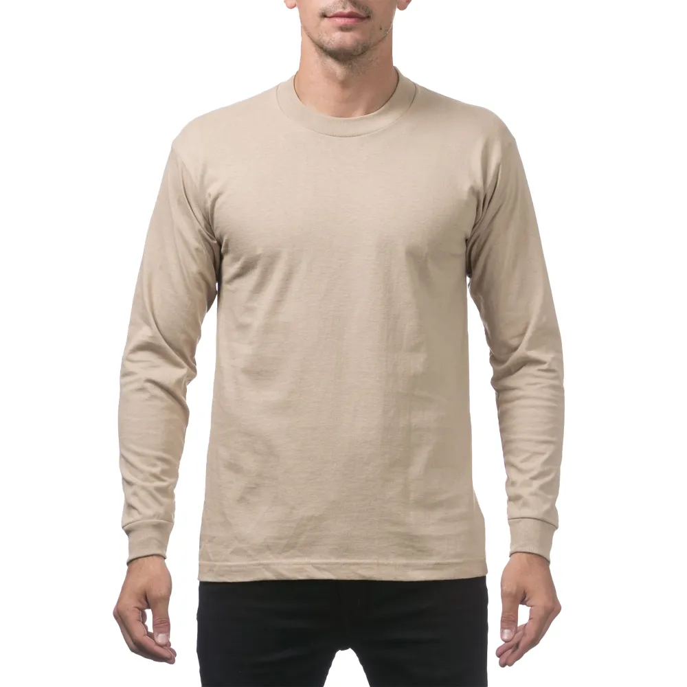 Pro Club Men's Heavyweight Cotton Long Sleeve Crew Neck T-Shirt