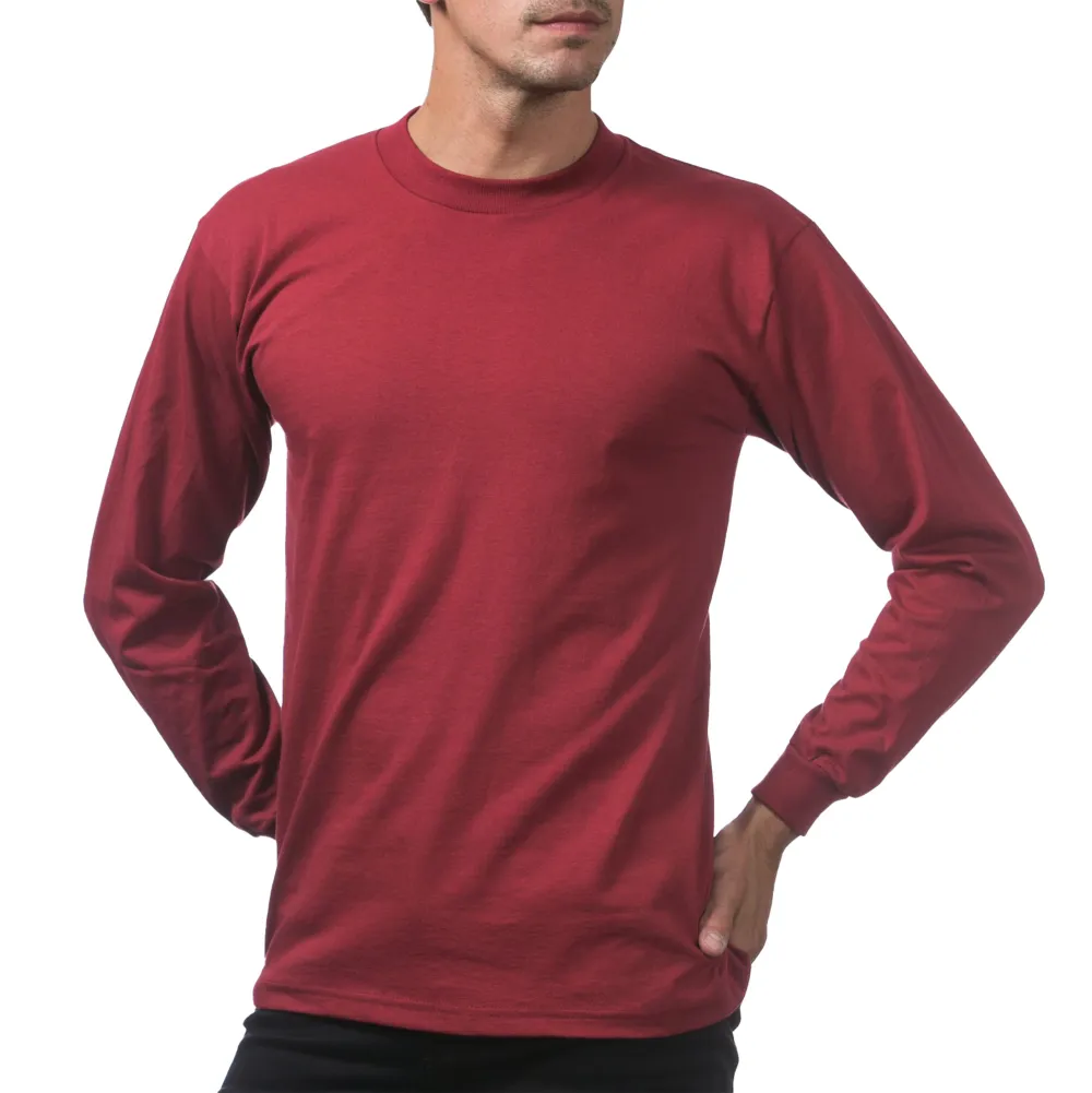 Pro Club Men's Heavyweight Cotton Long Sleeve Crew Neck T-Shirt